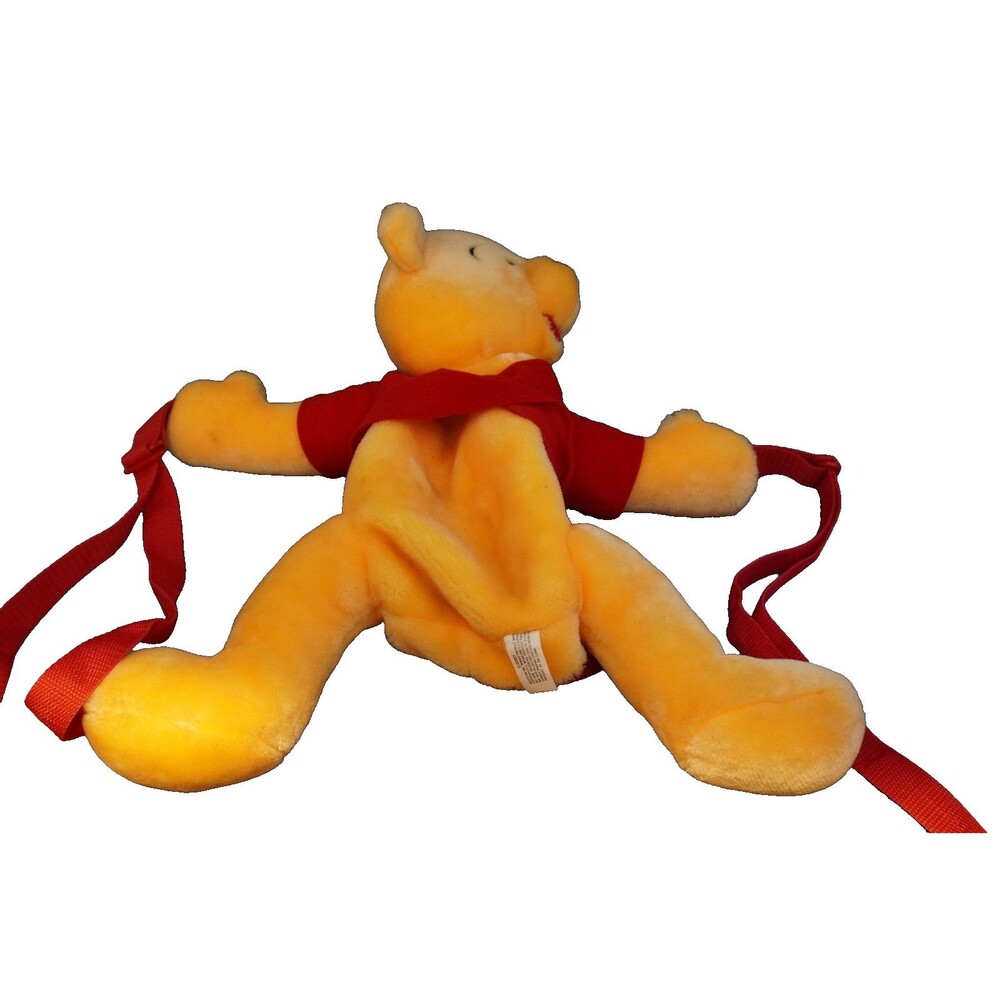 Disney World Land Winnie the Pooh Plush Kids Backpack Red Shirt Adjustable